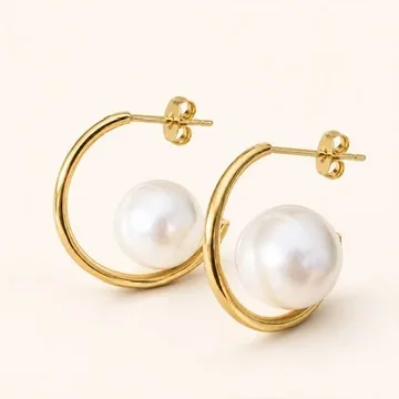 Aros Perla en la oreja
