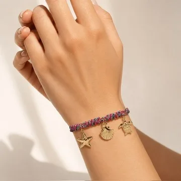Pulsera Atlántico trenzada con dijes marinos